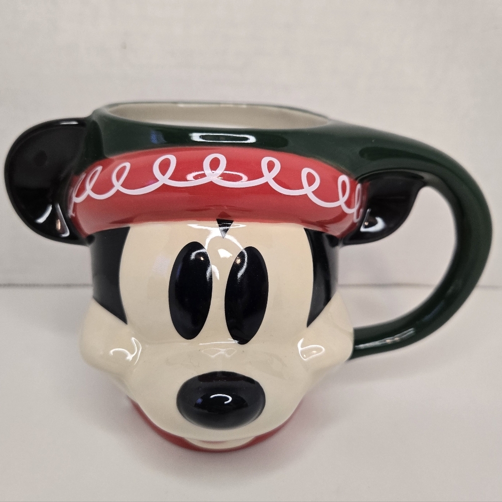 Disney Store Santa Mickey Mouse Christmas Ceramic Sculpted Mug 2024 NEW
